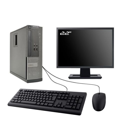 Computadora Dell Optiplex 3010 SFF - Pantalla de 22'', Intel I3-3220, 16GB de RAM, 240GB SSD, Windows 10, WiFi