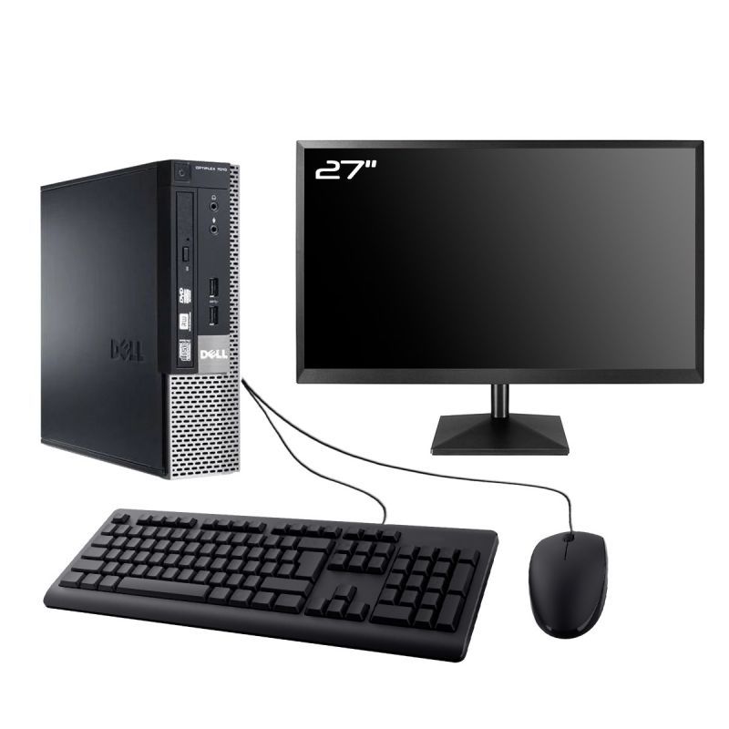 Dell Optiplex 7010 USFF Computer - 27" Screen, Intel I3-3220, 8GB RAM, 240GB SSD, Windows 10