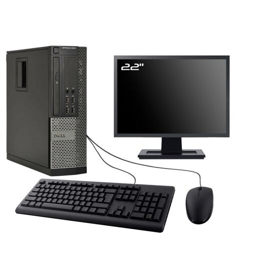 Computadora Dell Optiplex 9010 SFF - Pantalla de 22", Intel i7-3770, 8 GB de RAM, 2 TB SSD, Windows 10, WiFi