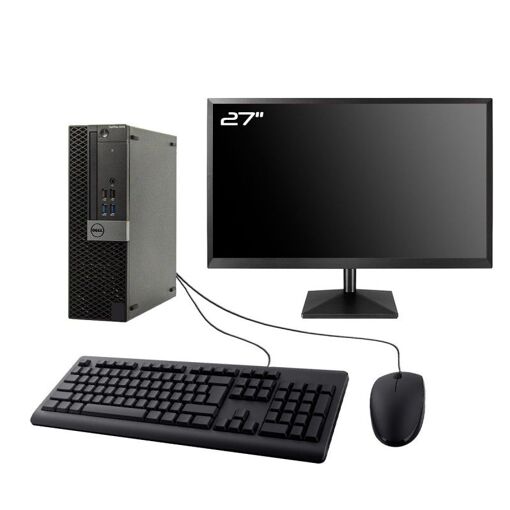 PC Dell OptiPlex 5040 SFF Gaming - Pantalla de 27', GTX 1650, 16GB de RAM, SSD de 240GB + HDD de 2TB