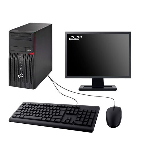 PC Fujitsu Esprimo P420 Tour - Pantalla de 22", Intel I3-4130, 8 GB de RAM, 240 GB SSD, Windows 10