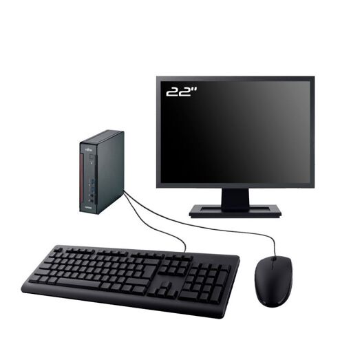 PC de escritorio Fujitsu Esprimo Q556 Mini pantalla de 22 pulgadas