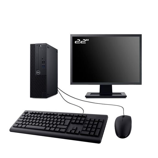 PC de escritorio Dell Optiplex 3070 SFF - Pantalla de 22", Intel i5-9400, 8 GB de RAM, 960 GB SSD, Windows 10, WiFi