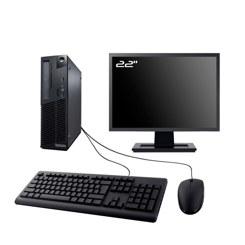 Lenovo M73 SFF Desktop Computer - 22" Screen, Intel i5-4430, 8GB RAM, 480GB SSD, Windows 10, WiFi
