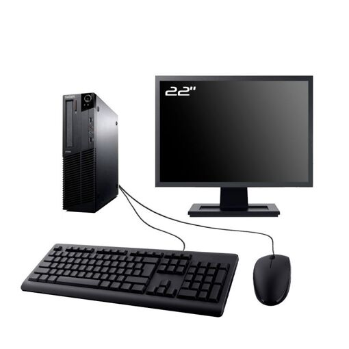 Computadora de escritorio Lenovo M71e SFF | Pantalla de 22" | Intel I3-2100 | 16GB de RAM | 240GB SSD | Windows 10