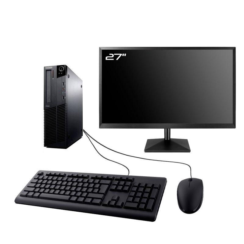 Lenovo M71e SFF Desktop Computer - 27" Screen, Intel i7-2600, 8GB RAM, 500GB HDD, Windows 10, WiFi