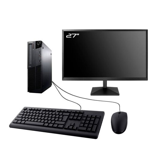 Lenovo M71e SFF Computer - 27" Screen, Intel i7-2600, 16GB RAM, 2TB SSD, Windows 10, WiFi
