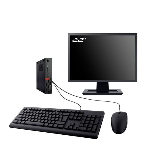 Lenovo M710q Tiny 22" Screen PC - Intel Core i4400T, 16GB RAM, 480GB SSD, Windows 10, WiFi