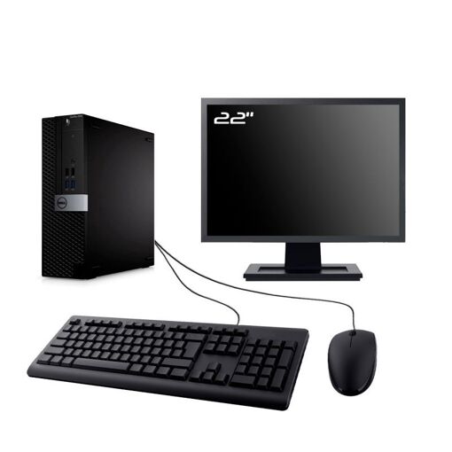 Computadora Dell Optiplex 7040 SFF - Pantalla de 22", Procesador Intel i7-6700, 64 GB de RAM, 960 GB SSD, Windows 11