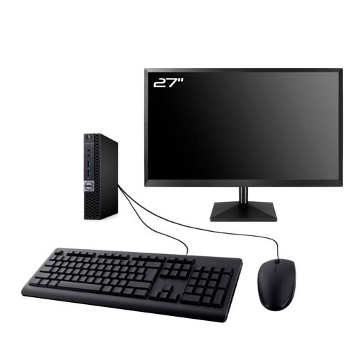PC de sobremesa Dell Optiplex 5050 Micro - Pantalla de 27", Intel i7-6700T, 16GB de RAM, 480GB SSD, Windows 11