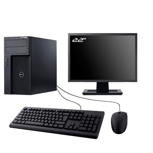 Computadora de escritorio Dell Precision T1700 MT - Pantalla de 22', Procesador Intel i3-4130, 32GB de RAM, 960GB SSD, Windows 11