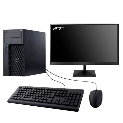 Computadora de escritorio Dell Precision T1700 MT | Pantalla de 27 pulgadas | Procesador Intel i5-4570 | 8 GB de RAM | 480 GB SSD | Windows 11