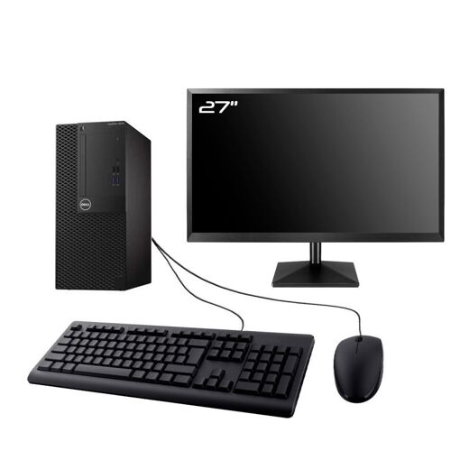 PC de escritorio Dell OptiPlex 3050 MT - Pantalla de 27', Procesador Intel i7-6700, 8 GB de RAM, SSD de 480 GB, Windows 11