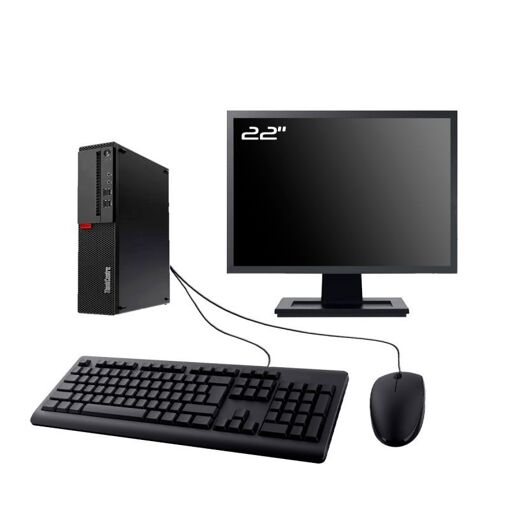 Computadora de escritorio Lenovo M710s SFF - Pantalla de 22', Procesador Intel Core i3-4400, 64GB de RAM, 960GB SSD, Windows 11