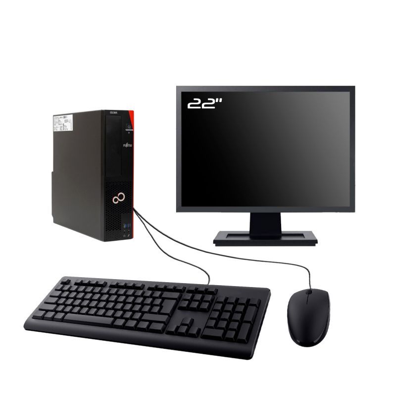 Ordinateur de bureau Fujitsu Celsius J580 SFF - Écran 22'', Intel i5-8400, 8 Go de RAM, 240 Go SSD, Windows 11