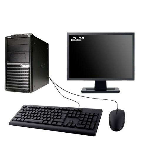PC de escritorio Acer Veriton M430G MT - Pantalla de 22 pulgadas, Procesador AMD Athlon II X2 260, 8 GB de RAM, 240 GB SSD, Windows 10, Wifi