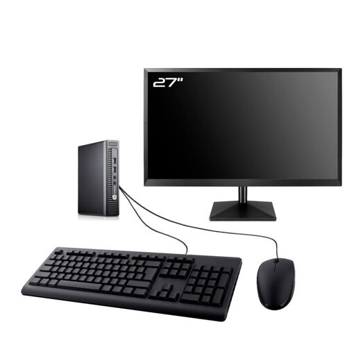 HP EliteDesk 705 G3 Mini PC - Pantalla de 27", AMD A6-8570E, 32GB de RAM, 2TB SSD, Windows 10, WiFi
