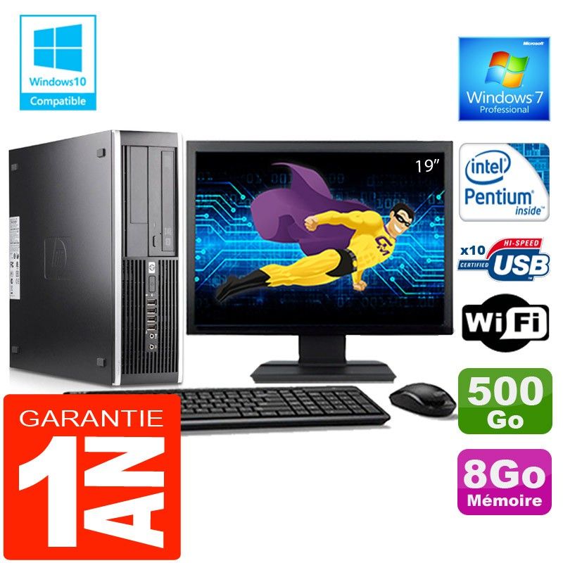 HP Compaq 6000 Pro SFF Desktop PC - Intel E6300, 8GB RAM, 500GB HDD, WiFi, Windows 7 Pro