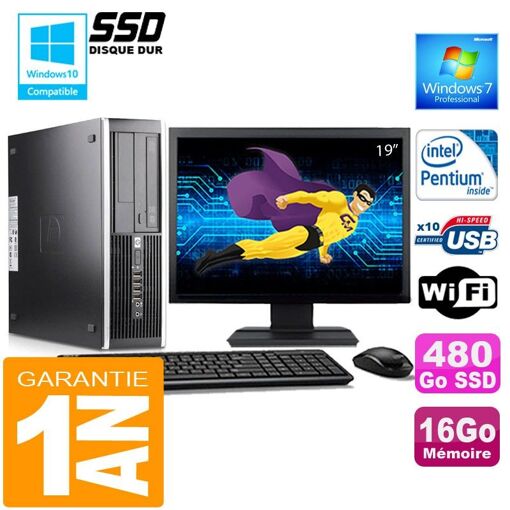 Computadora HP Compaq 6000 Pro SFF - Procesador Intel E6300, 16 GB de RAM, 480 GB SSD, WiFi