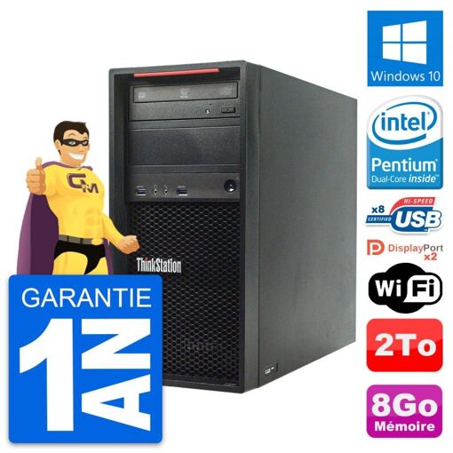Computadora de escritorio Lenovo ThinkStation P300 - Procesador Intel Core i3-4170, 8 GB de RAM, Disco duro de 2 TB, Windows 10, WiFi