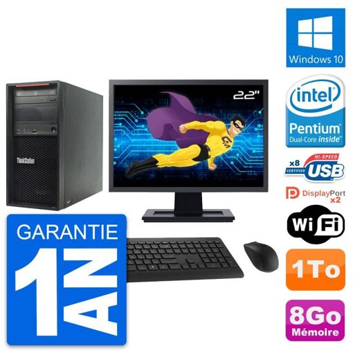 Computadora de escritorio Lenovo ThinkStation P300, pantalla de 22 pulgadas