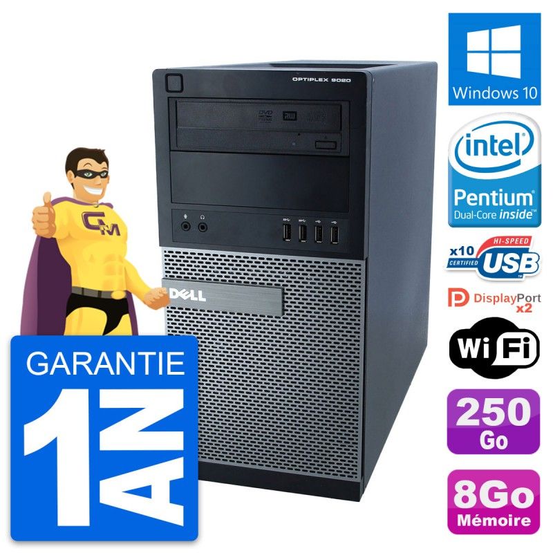 Dell Optiplex 9020 Desktop PC - Intel Pentium G3220, 8GB RAM, 250GB HDD, Windows 10, WiFi