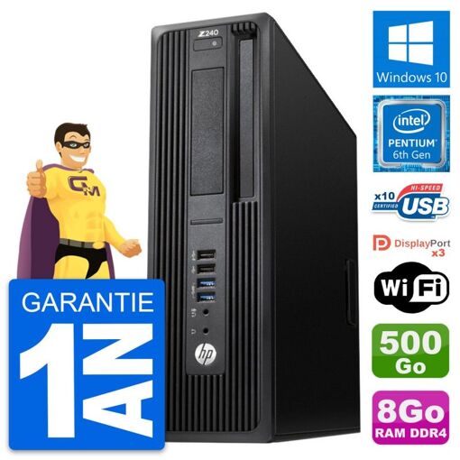 Estación de trabajo HP Z240 SFF - Procesador Intel Pentium G4400, 8 GB de RAM, 500 GB HDD, Windows 10, WiFi