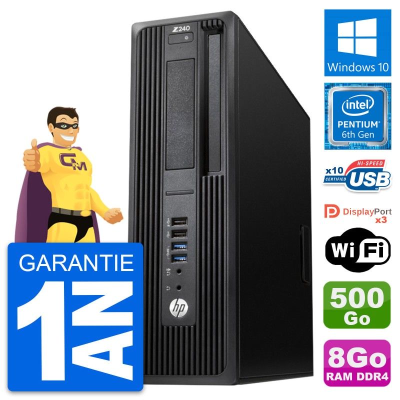HP WorkStation Z240 SFF - Intel Pentium G4400, 8GB RAM, 500GB HDD, Windows 10, WiFi