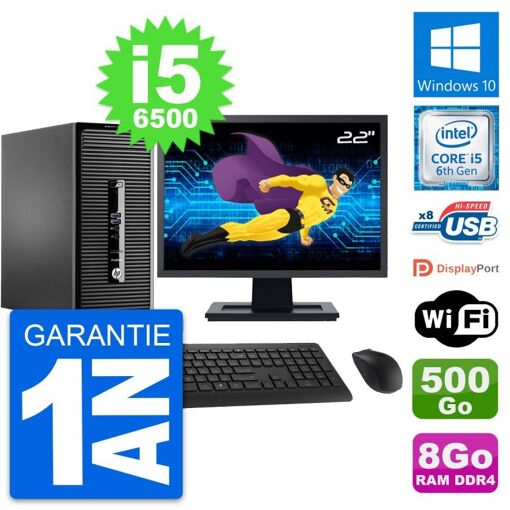 HP ProDesk 400 G3 MT - Pantalla de 22', Intel Core i5-6500, 8GB RAM, 500GB HDD, Windows 10