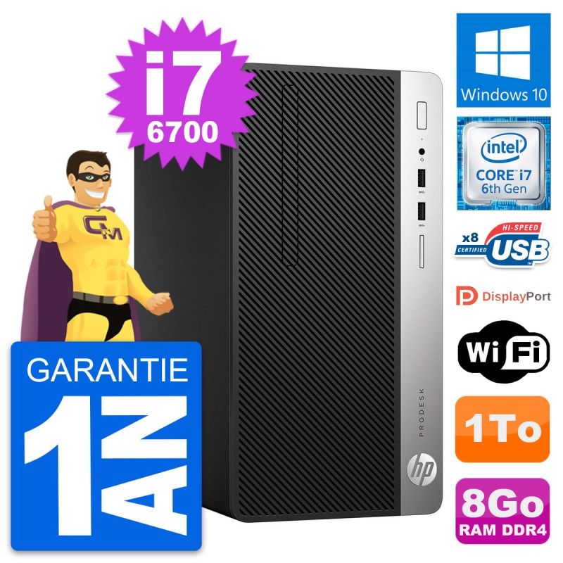 HP ProDesk 400 G4 MT Core i7 Laptop - 8GB RAM, 1TB HDD, Windows 10