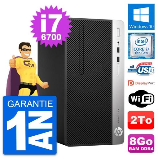 Laptop HP ProDesk 400 G4 MT Core i7 - 8GB RAM, 2TB HDD, Windows 10, WiFi
