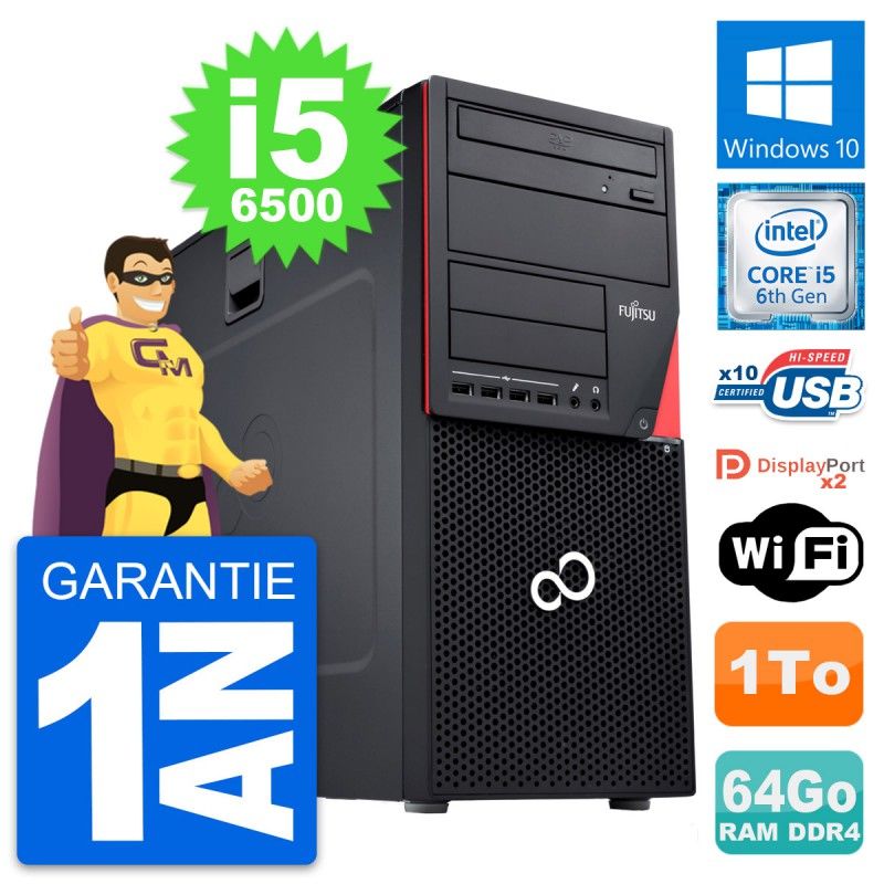 Fujitsu Esprimo P756 MT Core i5-6500 64GB RAM 1TB HDD Windows 10 WiFi Desktop Computer
