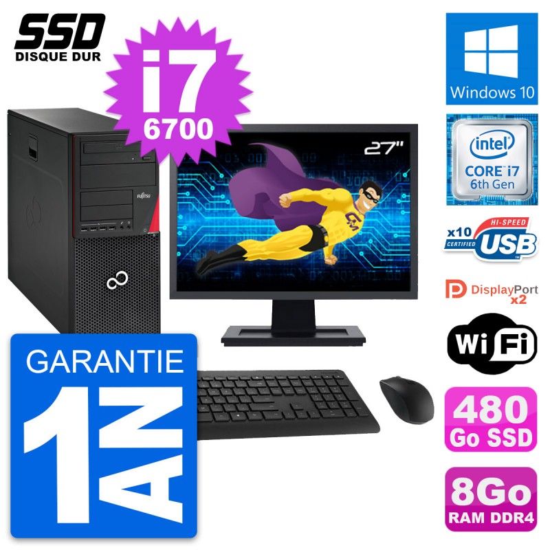 Fujitsu P756 MT 27-Inch PC - Core i7, 8GB RAM, 480GB SSD