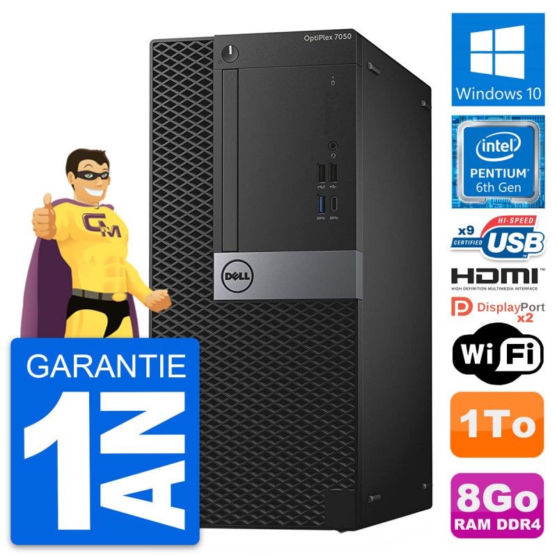 Dell OptiPlex 7050 Desktop PC - Intel G4400, 8GB RAM, 1TB HDD, HDMI, WiFi