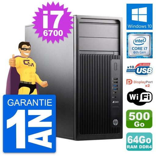 Estación de trabajo HP Z240 Intel i7-6700 64GB RAM 500GB SSD Windows 10 WiFi