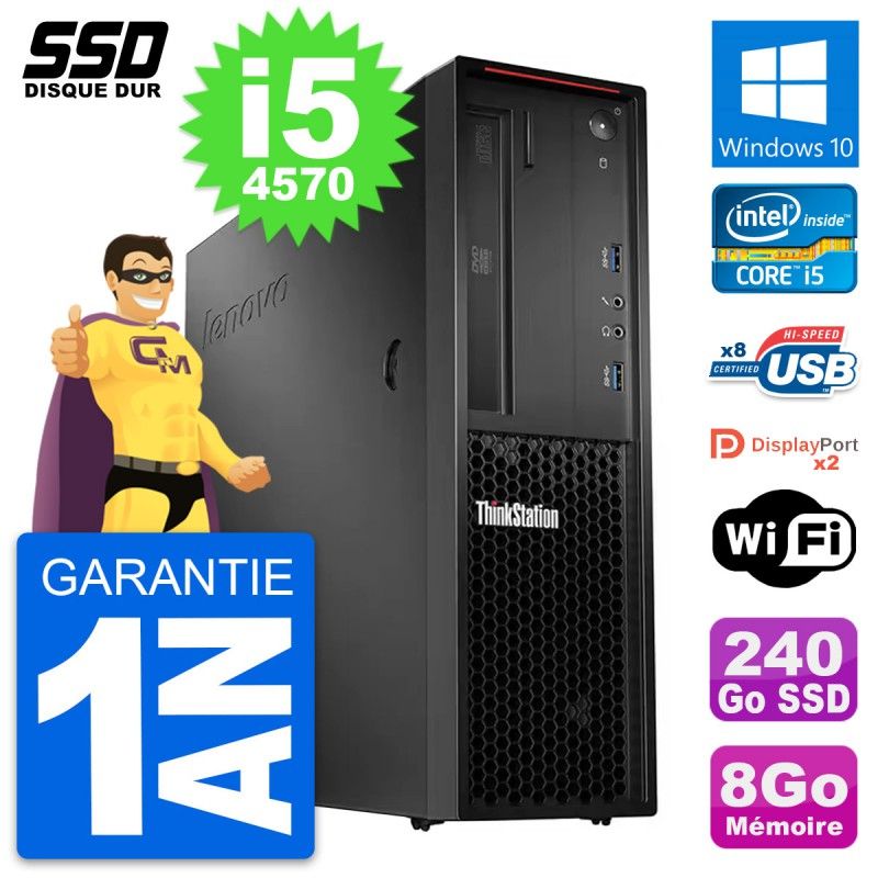 Lenovo ThinkStation P300 SFF - Intel i5-4570, 8GB RAM, 240GB SSD, Windows 10, WiFi