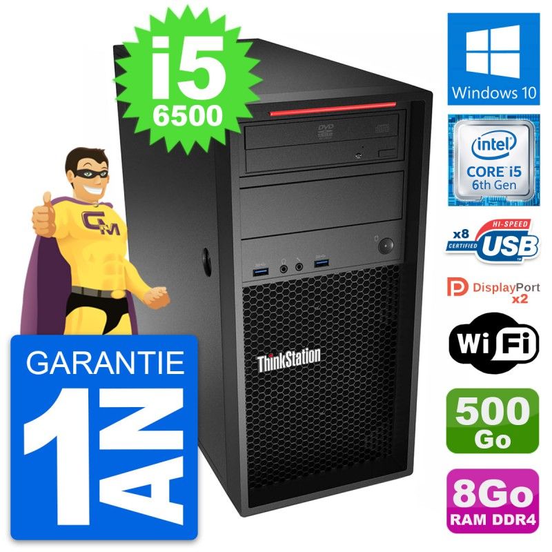 Lenovo P320 MT Desktop Computer - Intel Core i5-6500, 8GB RAM, 500GB HDD, Windows 10, WiFi