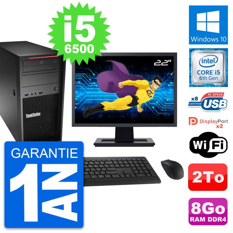 Lenovo P320 22-inch Desktop Computer - Intel i5, 8GB RAM, 2TB HDD, Windows 10