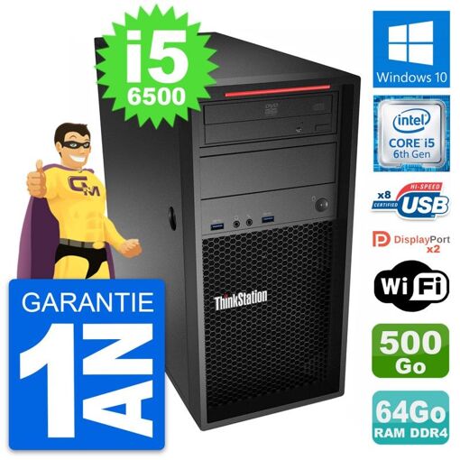 PC de escritorio Lenovo ThinkStation P310 i5-6500 64GB RAM 500GB HDD Windows 10 Wifi