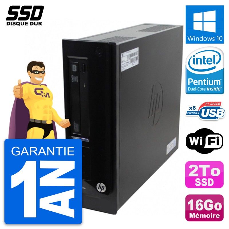 HP Pro 3300 SFF PC - Intel Pentium G630, 16GB RAM, 2TB SSD, Windows 10, Wifi