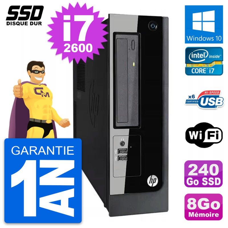 HP Pro 3300 SFF PC - Intel Core i7, 8GB RAM, 240GB SSD, Windows 10, WiFi