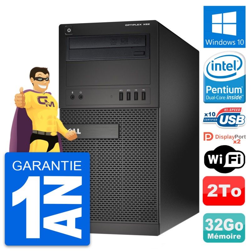 Dell OptiPlex XE2 MT Desktop Computer - Intel Core i3-4170, 3.4GHz, 4GB RAM, 500GB HDD, Windows 10