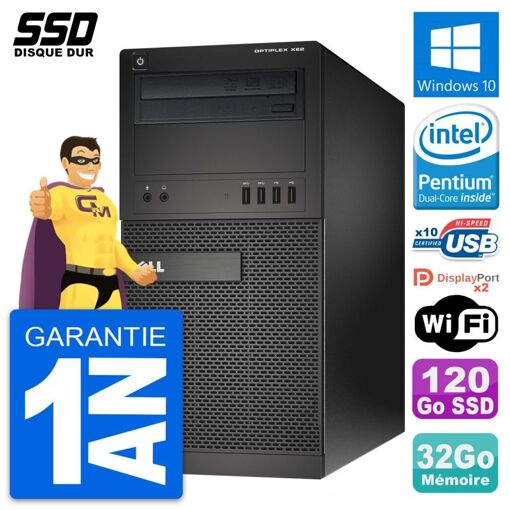 PC de escritorio Dell OptiPlex XE2 - Procesador Intel Pentium G3220, 32GB de RAM, 120GB SSD, Windows 10, WiFi