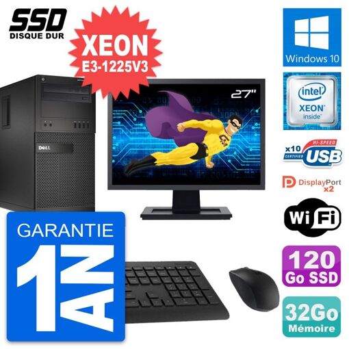PC de escritorio Dell OptiPlex XE2 MT | Pantalla de 27'' | Xeon E3-1225 V3 | 32GB de RAM | SSD de 120GB