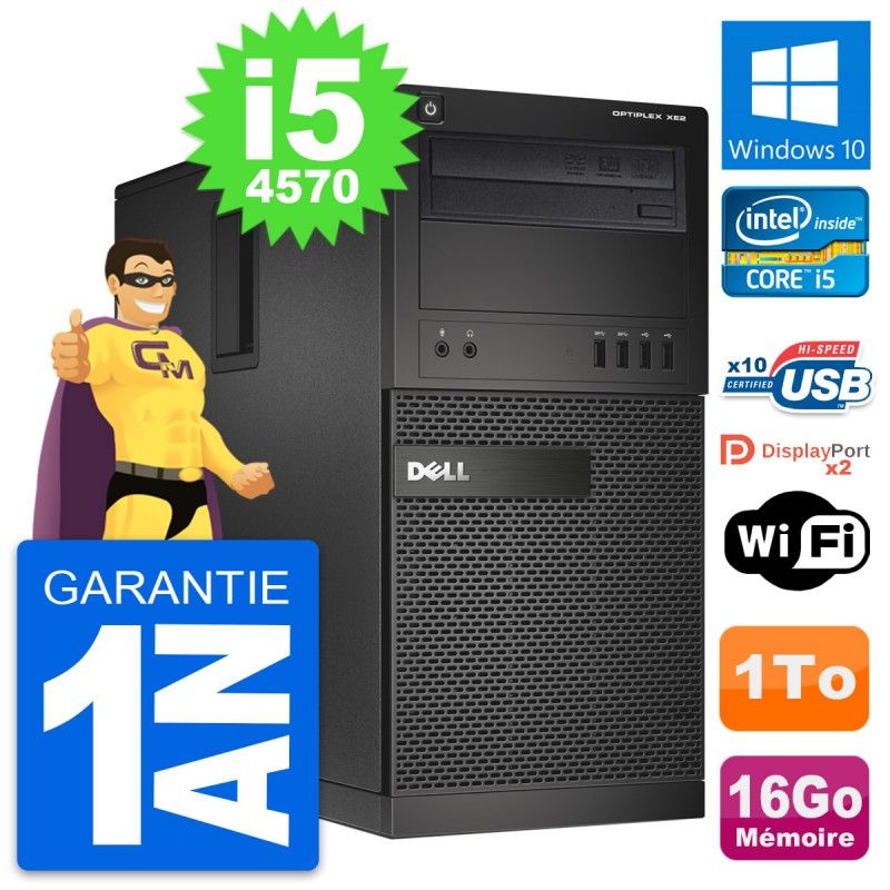 Dell OptiPlex XE2 MT Desktop PC - Intel i5-4570, 16GB RAM, 1TB HDD, Windows 10, WiFi