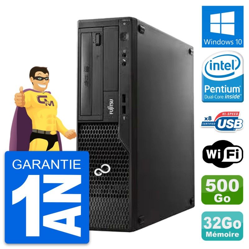 Fujitsu Esprimo E510 DT Desktop PC - Intel G2020, 32GB RAM, 500GB HDD, Windows 10, WiFi