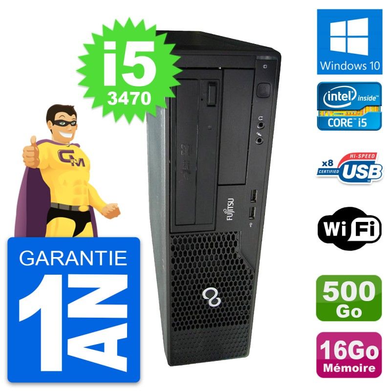 Fujitsu Esprimo E510 DT Desktop PC - Intel i5-3470, 16GB RAM, 500GB HDD, Windows 10, WiFi