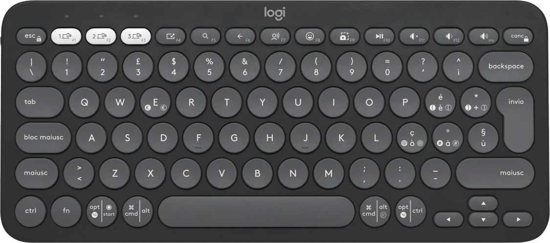 Logitech Pebble Keys 2 K380s - Wireless Keyboard - Bluetooth LE - QWERTY - Italian - Graphite Ton sur Ton