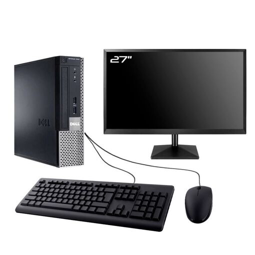 Computadora Dell Optiplex 7010 USFF, Pantalla de 27", Procesador Intel i7-3770, 8 GB de RAM, SSD de 2 TB, Windows 11
