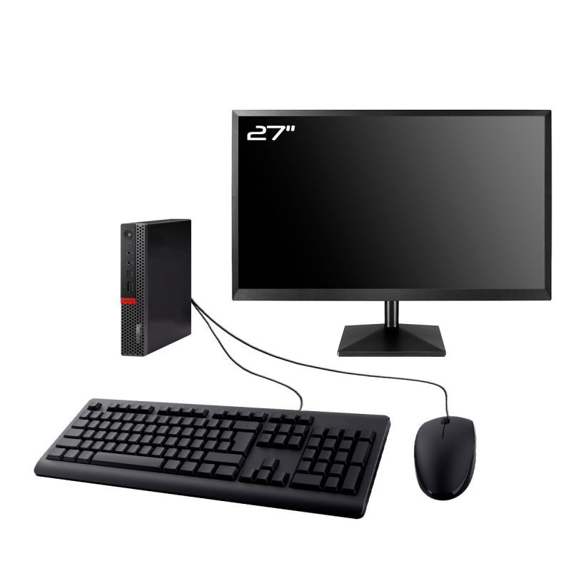 Lenovo M920q Tiny Desktop Computer, 27" Screen, Intel i3-8100T, 16GB RAM, 2TB SSD, Windows 11